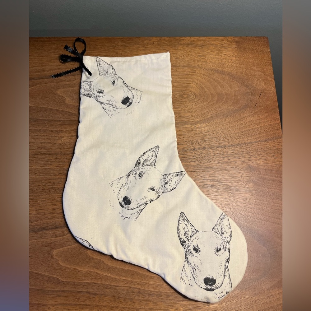 Bull Terrier Handmade Neutral Stocking
